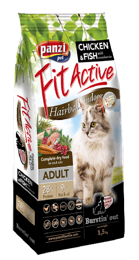 FitActive Hairball-Indoor ADULT CAT 1,5kg & 300g
