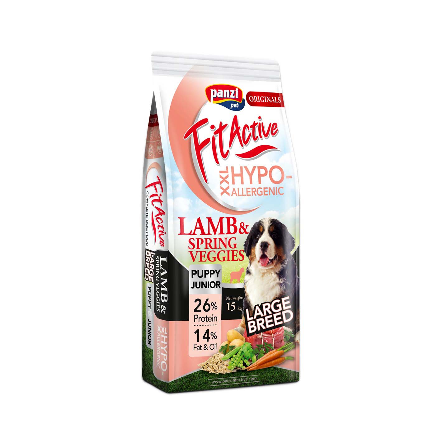 FitActive ORIGINALS Puppy&Junior XXL Hypoallergenic Lamb&Spring Veggies (15 kg)